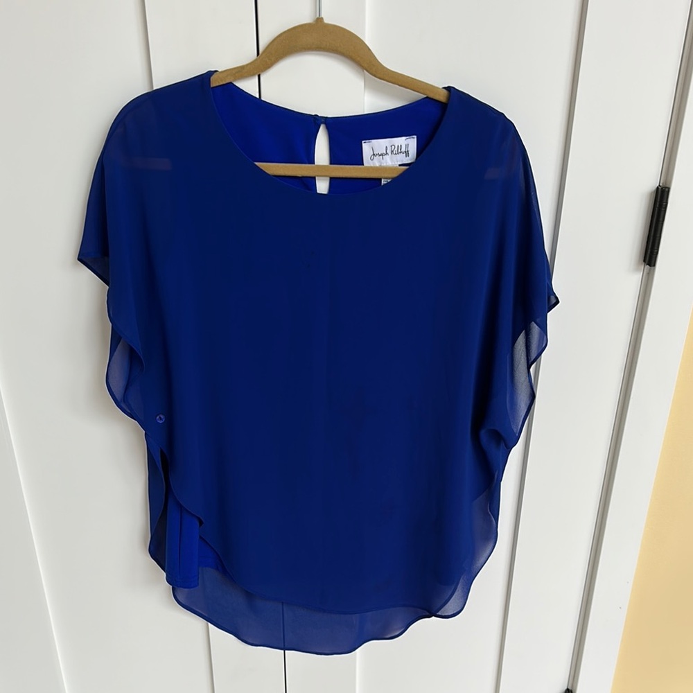 Joseph Ribkoff Royal Blue Sheer Blouse Size 10